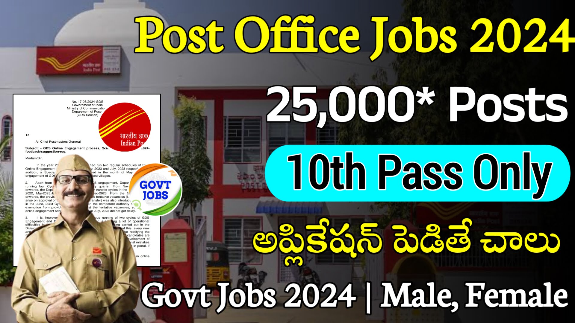 పోస్టల్ శాఖ 25,000 పోస్టులతో భారీ నోటిఫికేషన్ Postal Recruitment 2024