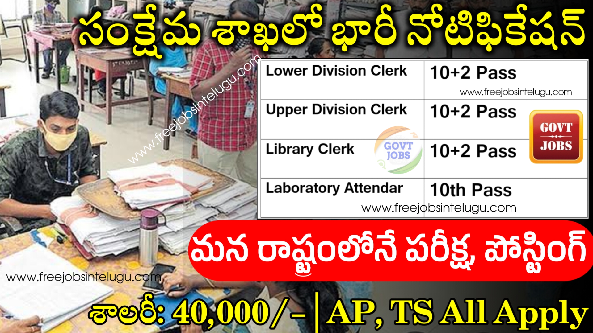 సంక్షేమ శాఖలో 10th/10+2 అర్హతతో Govt జాబ్స్ Latest Govt Jobs 2024